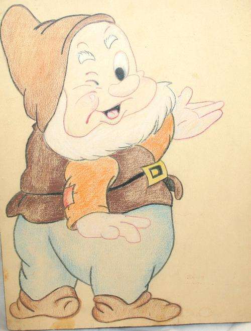 AN MAGNIFICENT PENCIL DRAWING OF THE SEVEN DAWERS BY B HEWITT 1977 SEE PICTURES