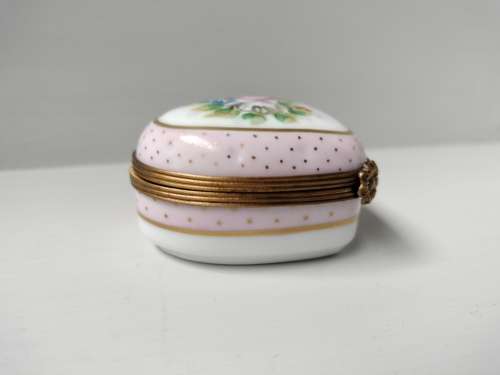 Vintage Limoge Peint Mein Heart Shaped Trinket Box