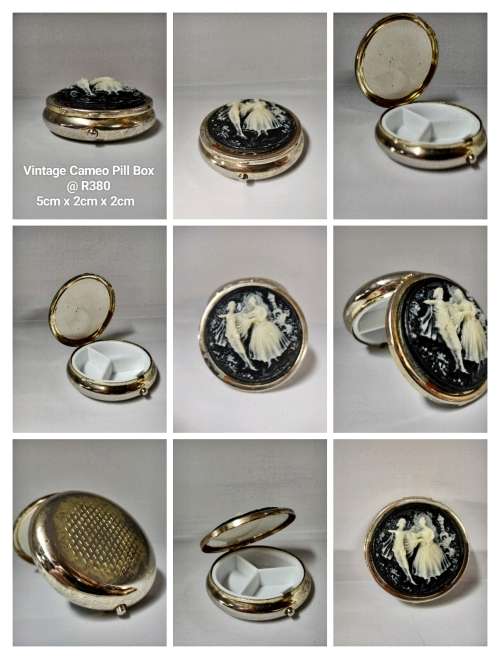 Vintage Cameo Pill Box