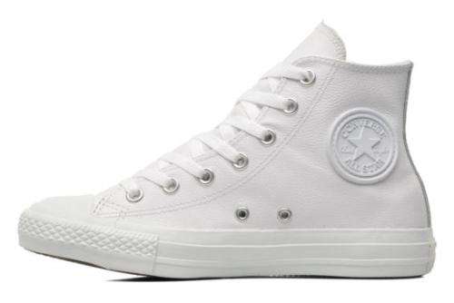 All Star Hi Leather | White Mono Converse