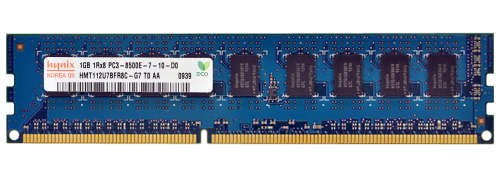Lot Of 15 Memory Modules - Hynix / 1GB PC3-8500 / DDR3-1066MHz / ECC Unbuffered / CL7 / 240-Pin DIMM