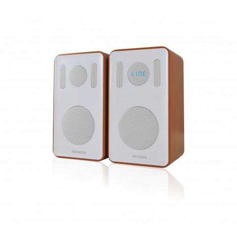 AIWA ABDT-205W Bookshelf / Desktop Bluetooth Speakers / Remote Control / USB / Bluetooth / FM Radio