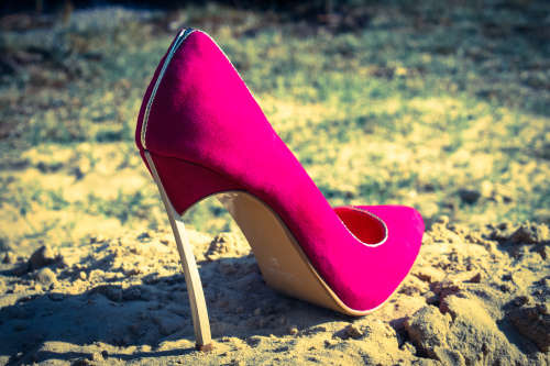 Stunning Designer Pink and Gold Heels - Size 3.5
