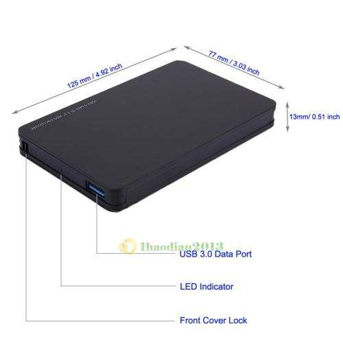 4TB USB 3.0 SATA External 2.5" HD HDD SSD Hard Drive Enclosure Disk Shell Box