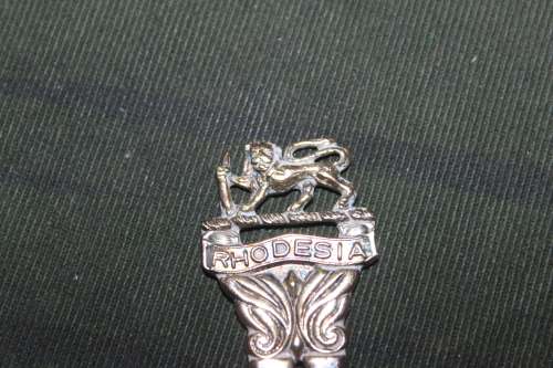 Rhodesia Army Tea Spoon, Crossed FN's Coat of Arms.