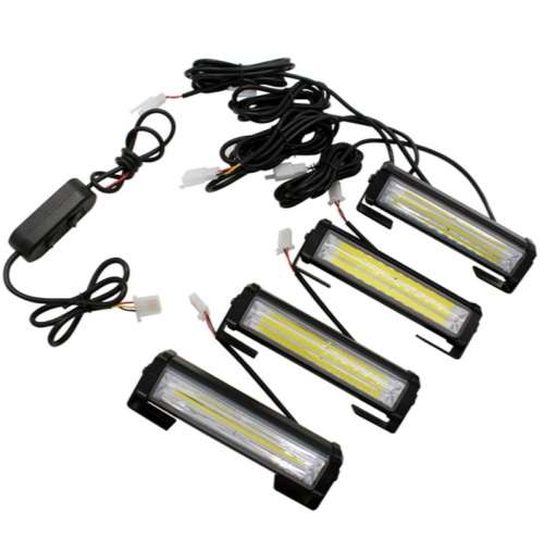 4in1 x White COB LED Emergency Hazard Warning Flash Strobe
