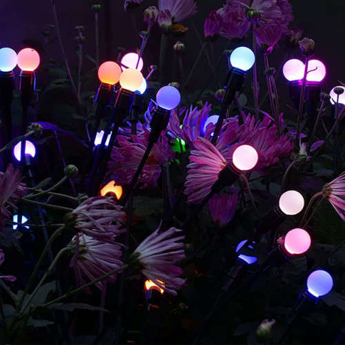 ****SET OF 2 ****SOLAR POWERED GARDEN FIREFLY LIGHTS 6 LED