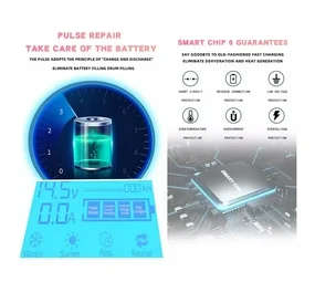 600W 12V/24V Heavy Duty Smart Car Battery Charger Pulse Repair Q-CD918