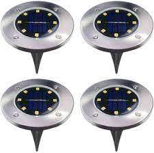 4PCS Solar Powered 8 LED Ground Light For Borders Driveway Pathways