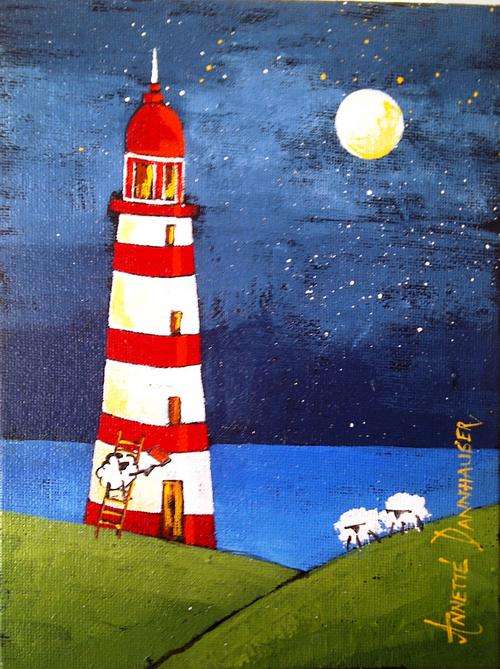 AD1431 Lighthouse3 by Annette Dannhauser 150mmx200mm on canvas board
