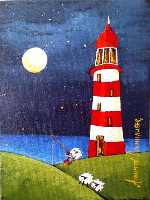 AD1432 Lighthouse4 by Annette Dannhauser 150mmx200mm on canvas board