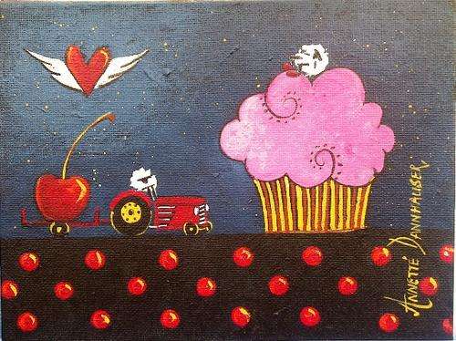 Cupcake7 by Annette Dannhauser 150mmx200mm on canvas board