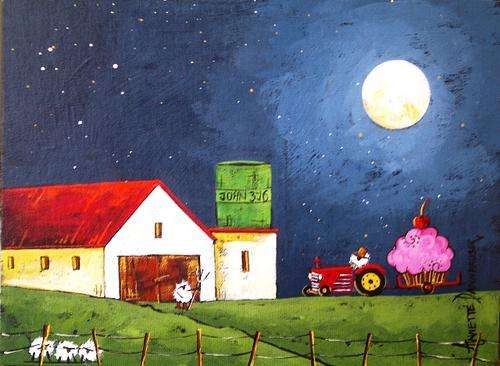 AD1462 Farmer by Annette Dannhauser 230mmx300mm on canvas board