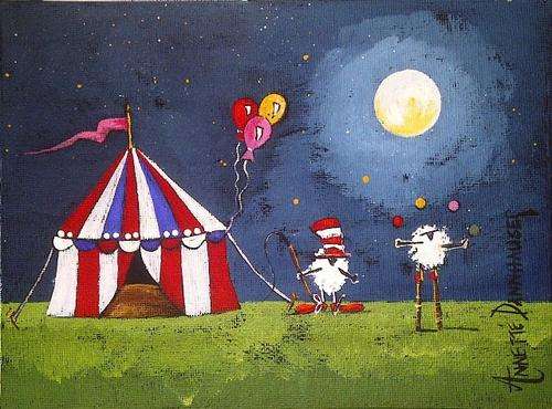 AD1491 Juggler by Annette Dannhauser 150mmx200mm on canvas board