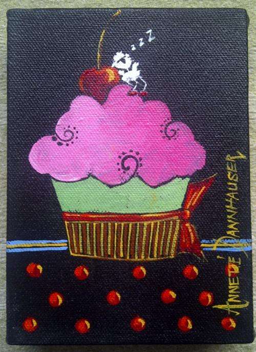 AD1613 Pink Cupcake by Annette Dannhauser 130mmx180mm