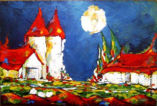 DA698 Farmlife by Annette Dannhauser 400mmx600mm on canvas board