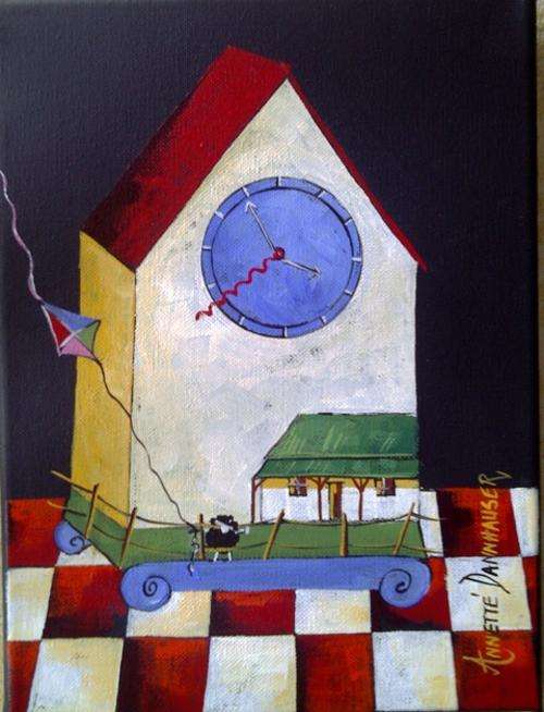 AD1646 Clock- Kite by Annette Dannhauser 230mmx300mm