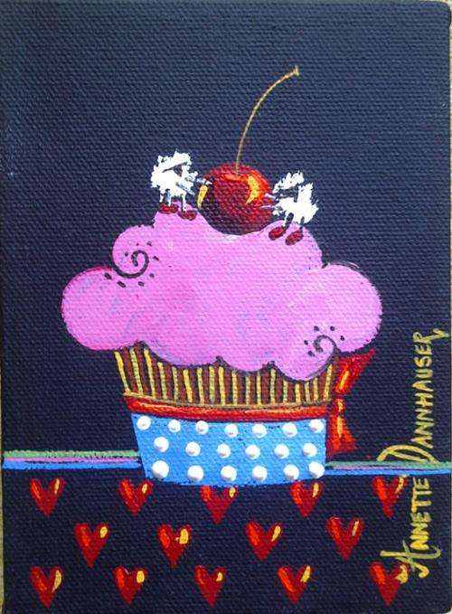 AD1652 Pink Cupcake by Annette Dannhauser 130mmx180mm