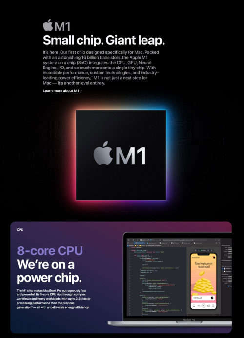Apple 13-inch MacBook Air: Apple M1 chip with 8-core CPU and 7-core GPU, 256GB - Space Grey