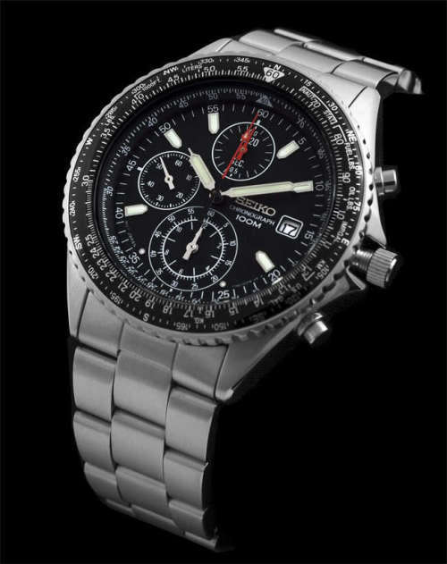 Seiko Flightmaster Pilot Slide Rule Chronograph SND253P1 Men's Watch
