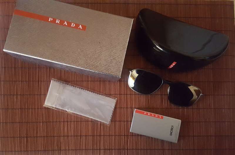 ORIGINAL PRADA LINEAR ROSSI GUN METAL SUNGLASSES