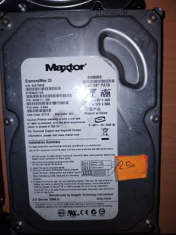 *LOT OF NEW AND USED PC AND LAPTOP HARD DRIVES*ONE BID FOR LOT*