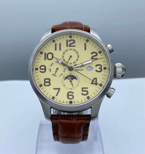 INGERSOLL MOONPHASE BIG PILOT CALENDAR WATCH NEW LUXURY