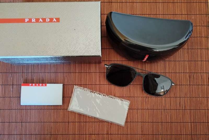 ORIGINAL PRADA LINEA ROSSI BLACK GUN METAL SUNGLASSES