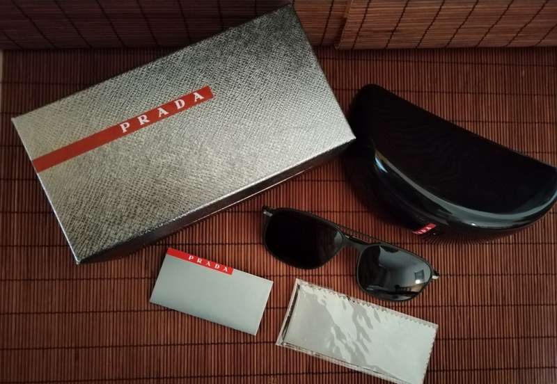 ORIGINAL PRADA LINEA ROSSI BLACK GUN METAL SUNGLASSES