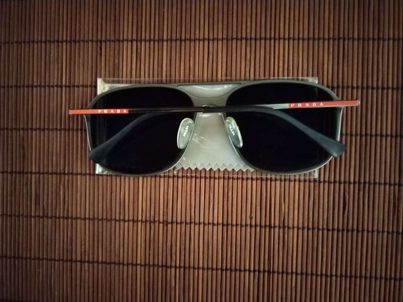 ORIGINAL PRADA LINEA ROSSI BLACK GUN METAL SUNGLASSES