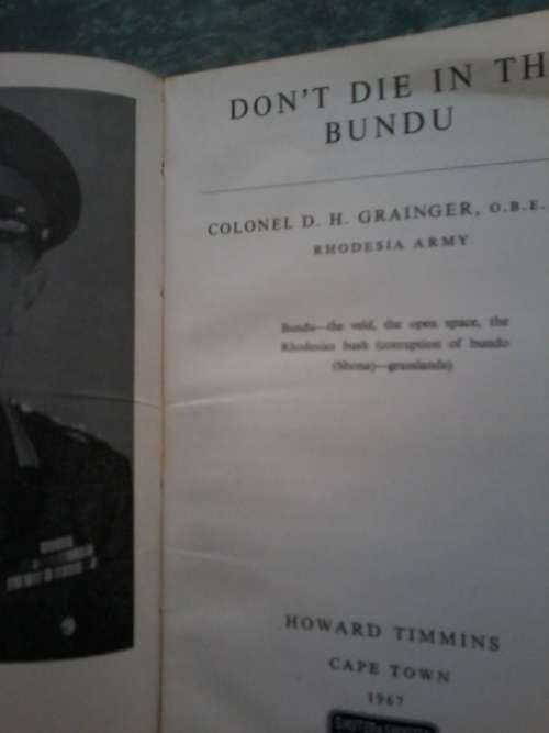 DONT DIE IN THE BUNDU by Col. D H GRAINGER