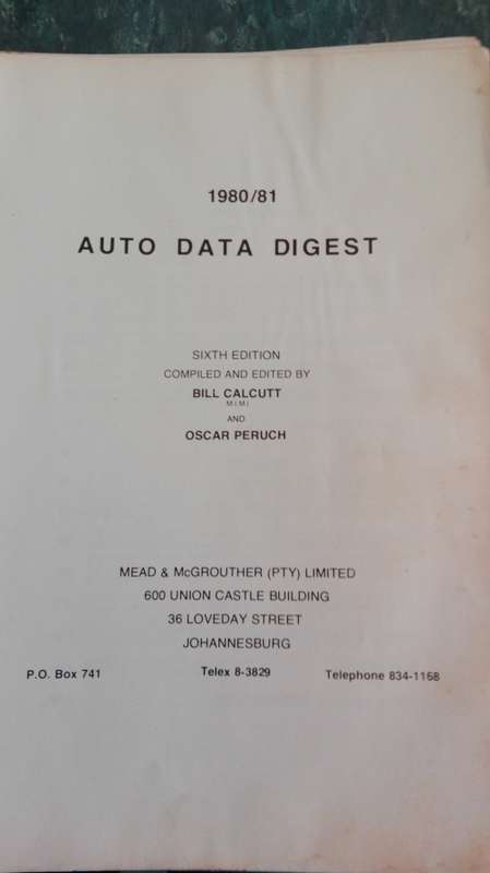 AUTO DATA DIGEST 80/81 by Meade & McGrouther