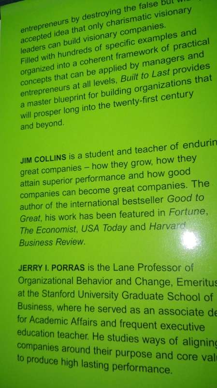 BUILT TO LAST by JIM COLLINS Same Author of Good to Great