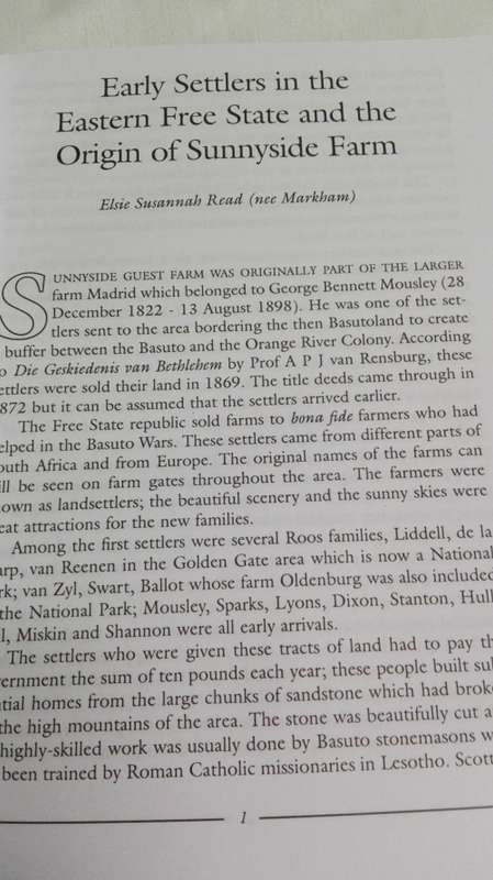 ALL OUR YESTERDAYS Anecdotal History of the Clarens Valley