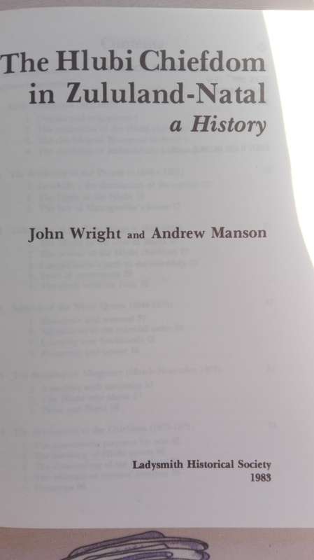 THE HLUBI CHIEFDOM IN ZULULAND NATAL A HISTORY JOHN WRIGHT AND ANDREW MANSON