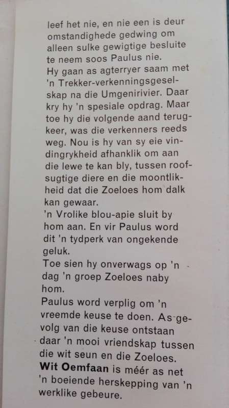 Twee Boeke / Two Books:  F A VENTER  ; WIT OEMFAAN en DIE GEHEIM VAN DIE BERG
