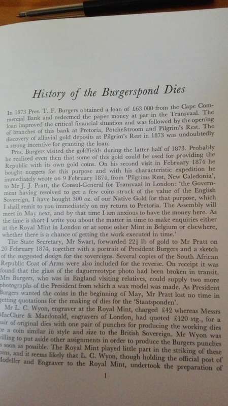 SOUTH AFRICA'S FIRST GOLD COIN Research on the Burgers Dies & Burgerspond (DJ torn) Matt Esterhuysen