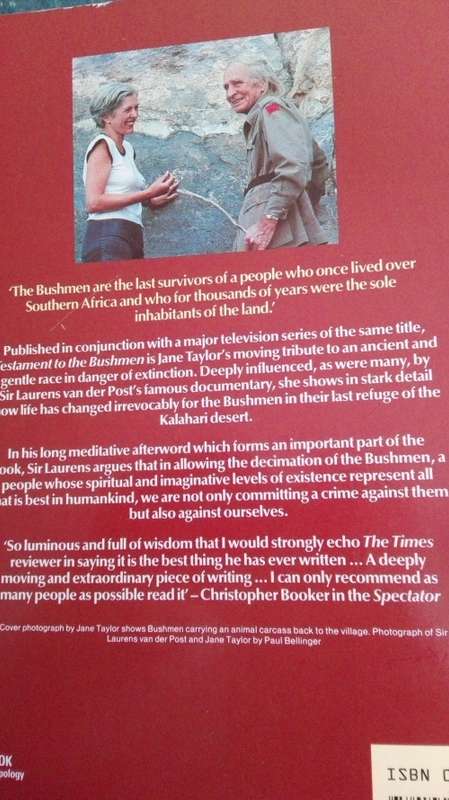 TESTAMENT TO THE BUSHMEN -LAURENS VAN DER POST and JANE TAYLOR