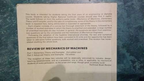 MECHANICS OF MACHINES by JOHN HANNAH AND R C STEPHENS