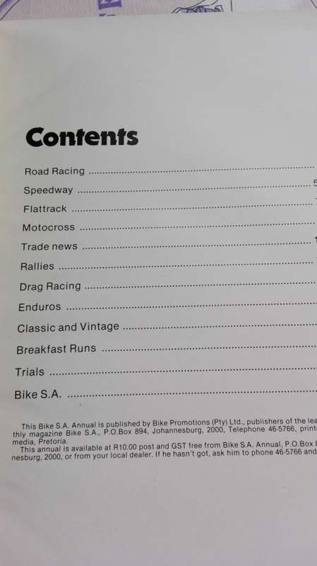 Book ; BIKE SA MOTORCYCLING ANNUAL 1981 (South African Motor Cycling )