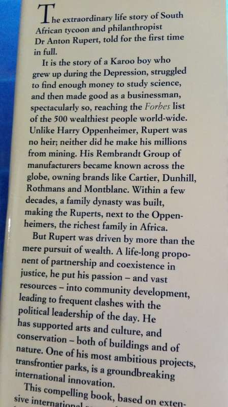 ANTON RUPERT A Biography EBBE DOMMISSE and Willie Esterhuyse