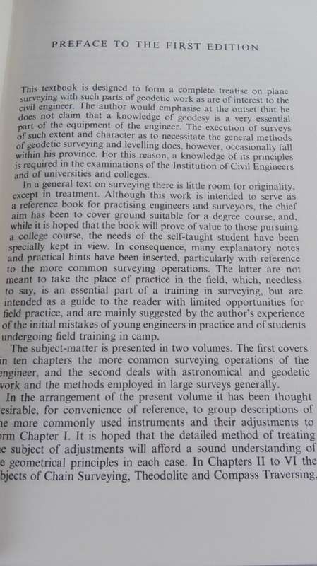 PLANE and GEODETIC SURVEYING for ENGINEERS by the late David Clark Vol 1 Plane Surveying 1977