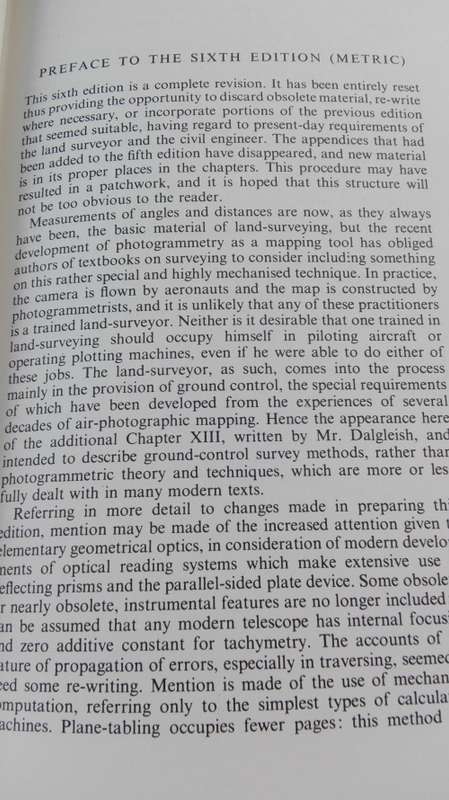 PLANE and GEODETIC SURVEYING for ENGINEERS by the late David Clark Vol 1 Plane Surveying 1977