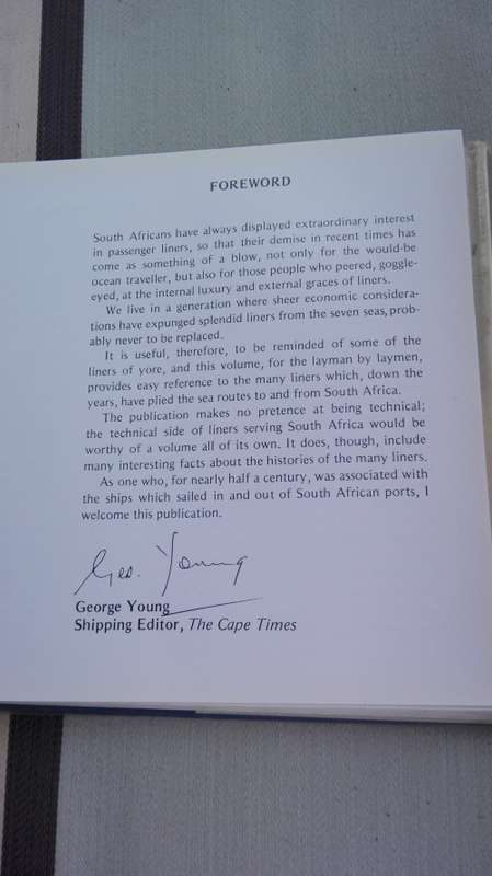 IN SOUTH AFRICAN WATERS Passenger Liners Since 1930 David Hughes & Peter Humphries incl Union Castle