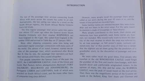 IN SOUTH AFRICAN WATERS Passenger Liners Since 1930 David Hughes & Peter Humphries incl Union Castle