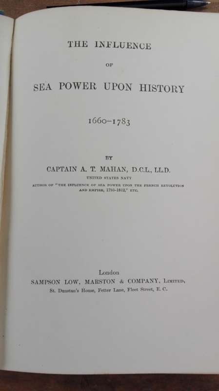 THE INFLUENCE of SEA POWER UPON HISTORY 1660-1783 Capt A T MAHAN D C L , LL D 1890