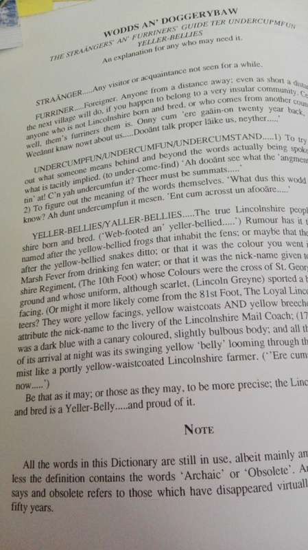 A LINCOLNSHIRE DIALECT DICTIONARY J M Sims-Kimbrey The Talk of Lincolnshire Wodds and Doggerybaw