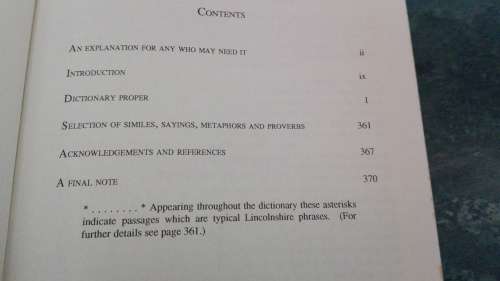 A LINCOLNSHIRE DIALECT DICTIONARY J M Sims-Kimbrey The Talk of Lincolnshire Wodds and Doggerybaw