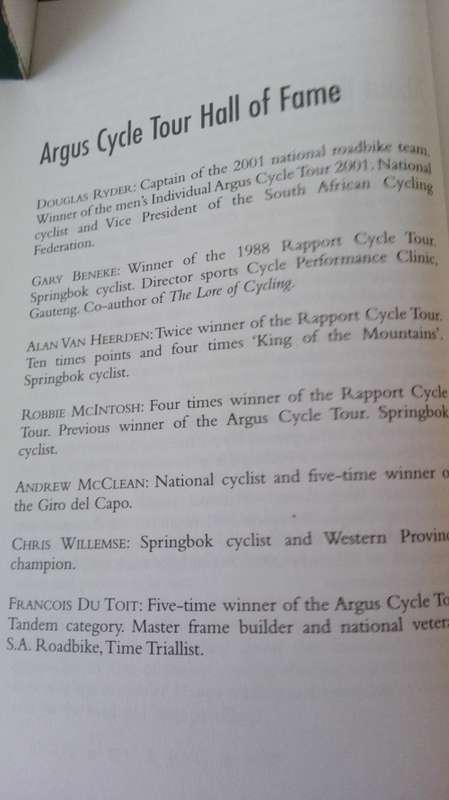 RIDE YOUR BEST ARGUS EVER Don du Toit Willie Engelbrecht John O Connor Moolman ( cycling ) Welgemoed