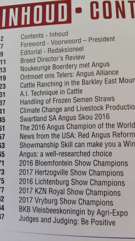 ANGUS 2017 JOERNAAL / JOURNAL 100 YEARS  includes 2017 Breed Review